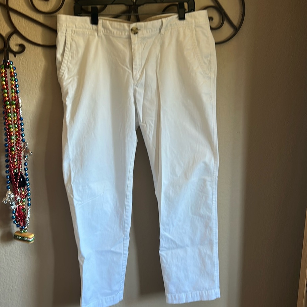 EUC BR white cropped chinos